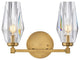 Hinkley Ana Two Light Vanity, Heritage Brass