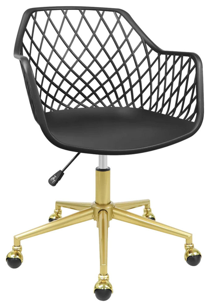 Robin Swivel Vanity Chair, Black