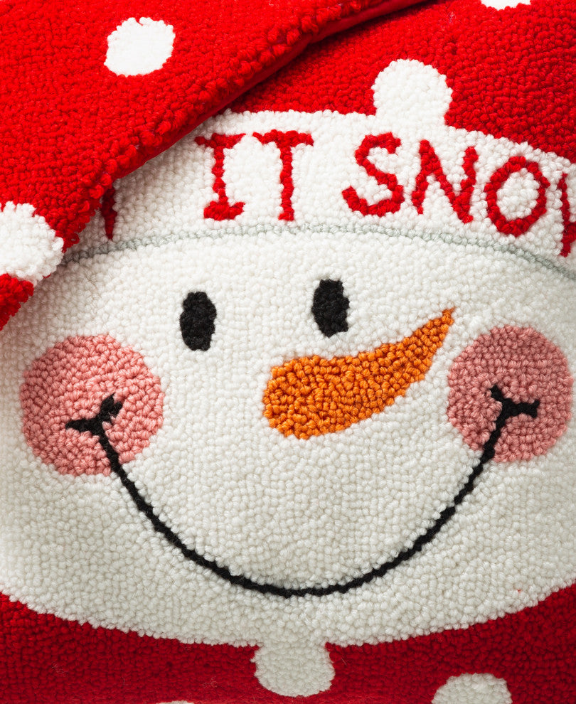 Set of 2 Hooked 3D Santa and Snowman Pillow