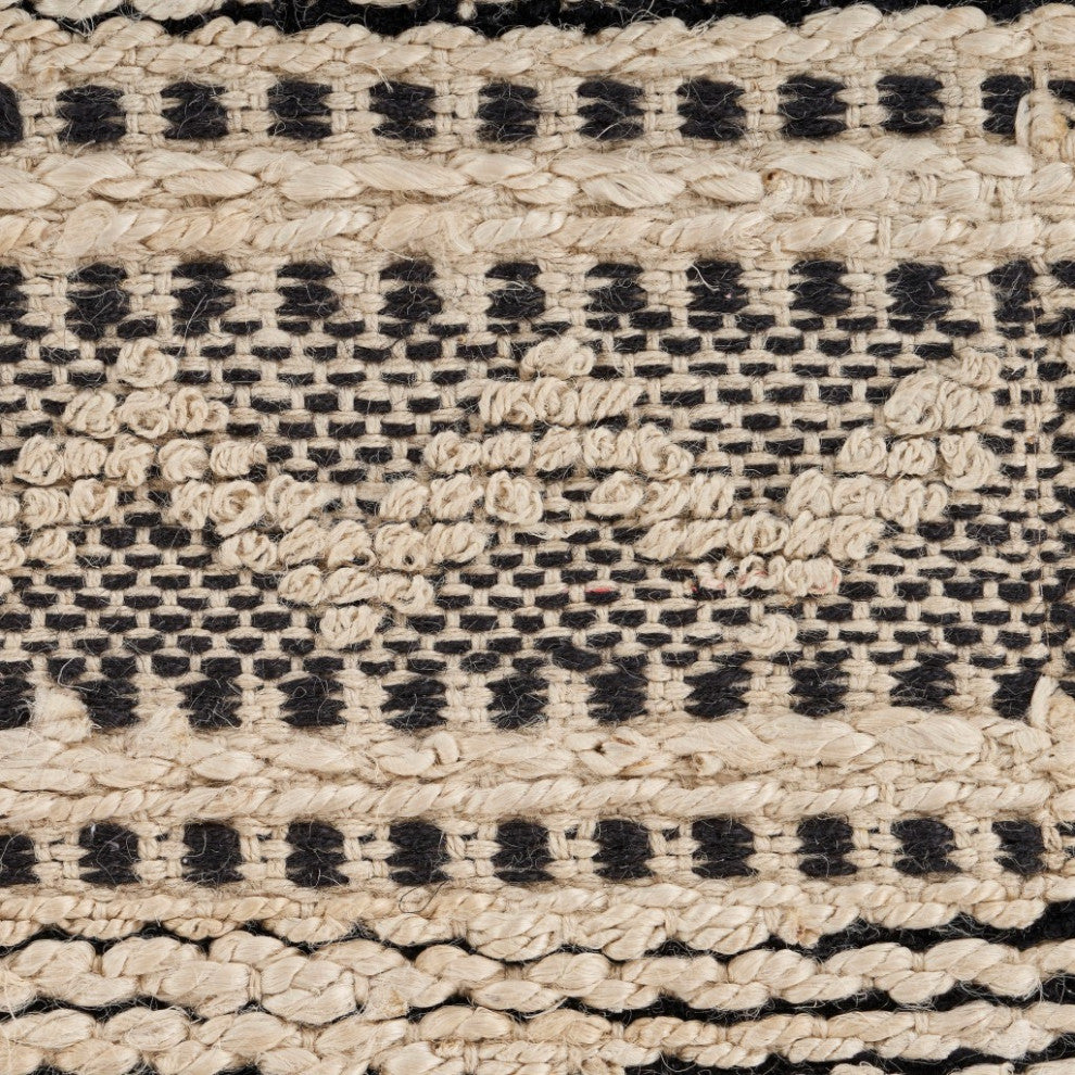 8"x10" Black and Blush Chevron Stripe Area Rug