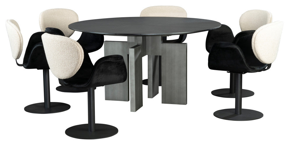 Adonis Round Black Dining Table