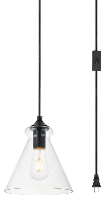Living District Destry 1-Light Plug-In Pendant Black