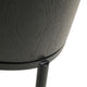 LeisureMod Tule Dining Side Chair With Upholstered Seat and Steel Frame, Black/Charcoal