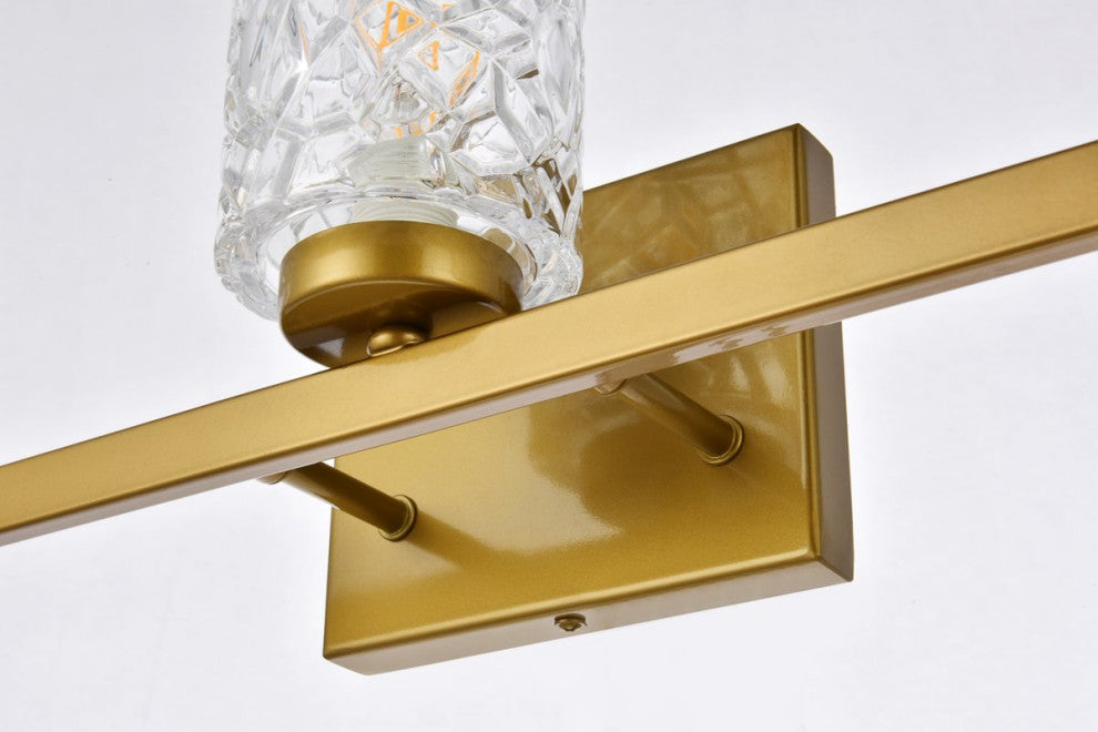 Conor 5-Light Bath Sconce, Brass With Clear Shade