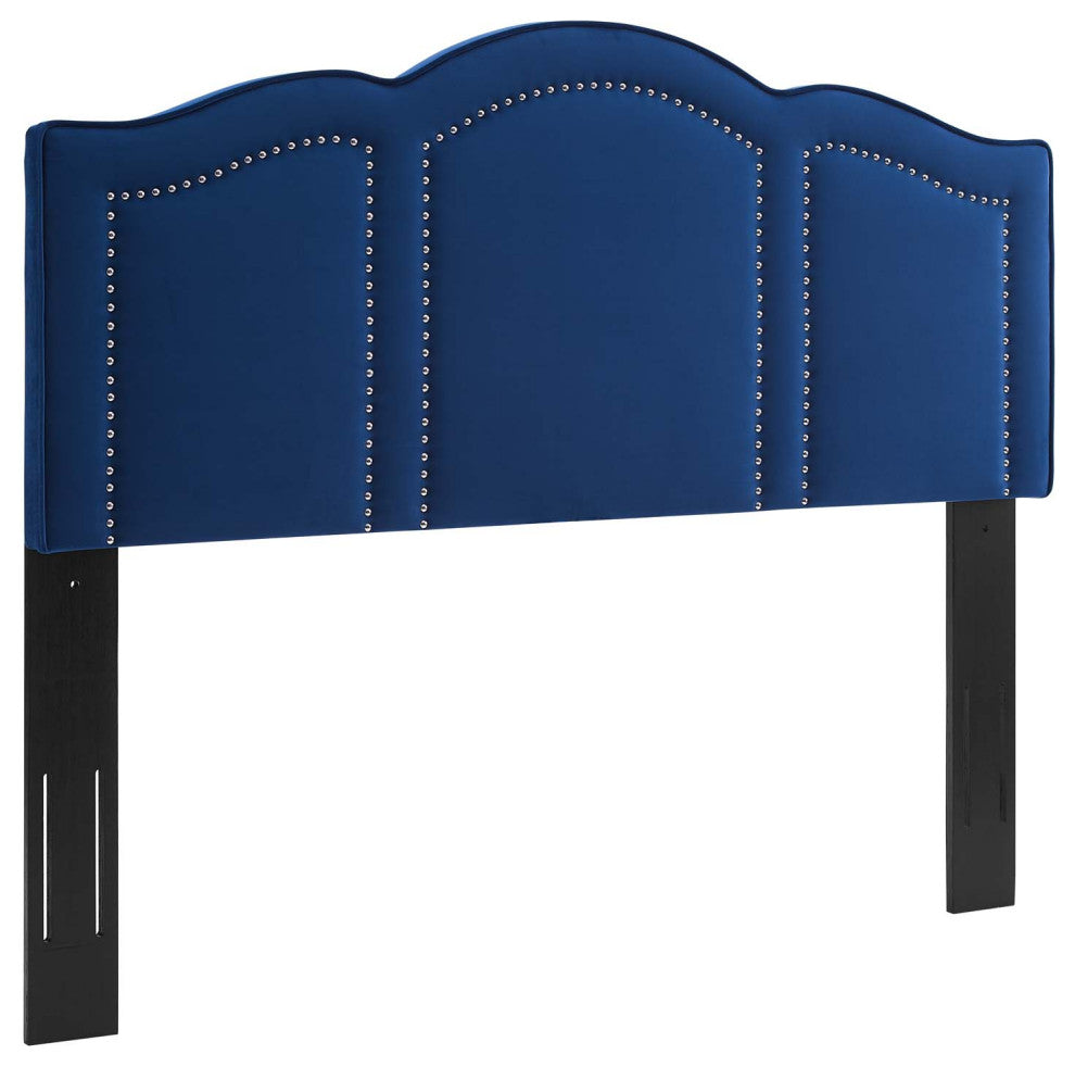 Cecilia Full/Queen Performance Velvet Headboard-Navy