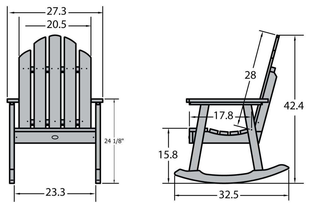 Classic Westport Garden Rocking Chair, Black