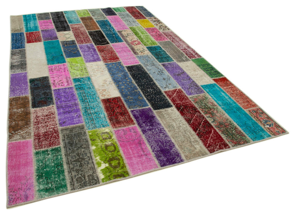 Rug N Carpet - Handwoven Anatolian 6' 5" x 10' 0" Vintage Patchwork Area Rug