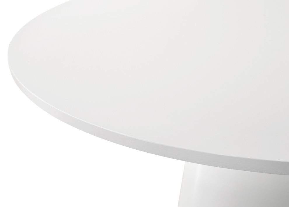 Jasper 5-Piece 59" Wide Round Dining Set Pedestal Base With Upholstered Chairs, White