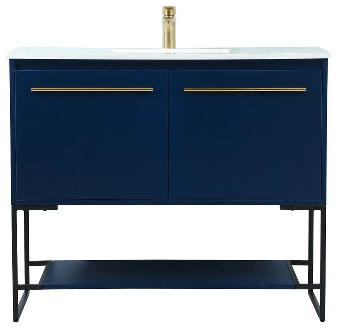 Sue 40" Single Bathroom Vanity, Blue