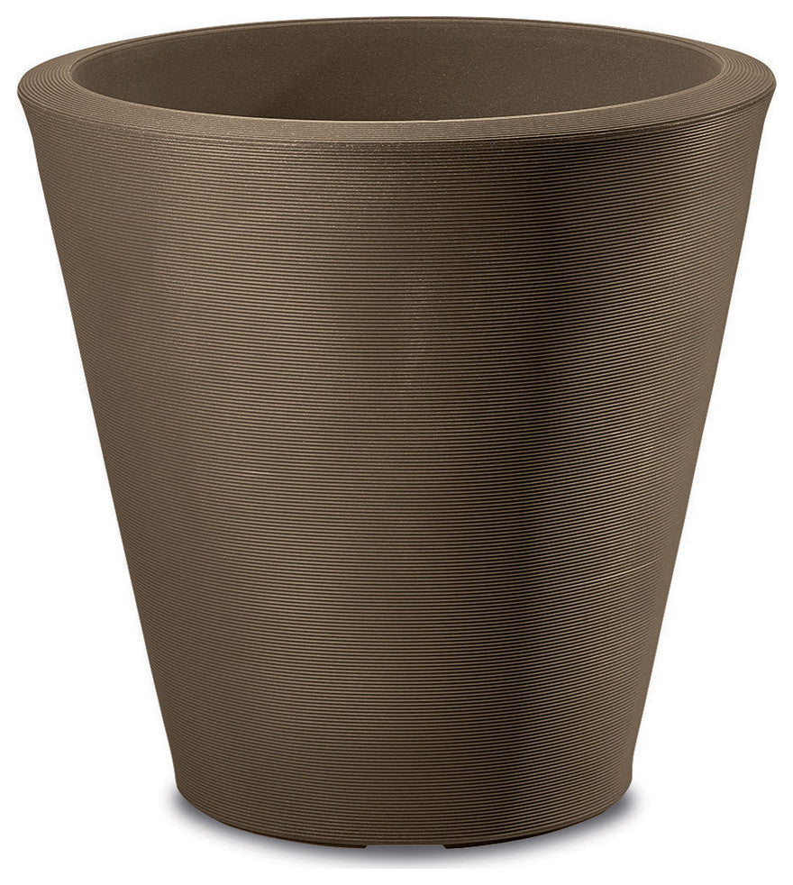 Madison Modern Round Plant Pot Weather Proof - 14'' (Alpine White), Mocha, 20''