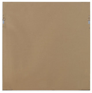 Elegant Silver Square Wall Mirror 28" Metal Thin Frame Sleek Vanity Classic