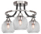Paramount 3-Light Semi-Flush, Matte Black & Brushed Nickel, 5.75" Clear Bubble