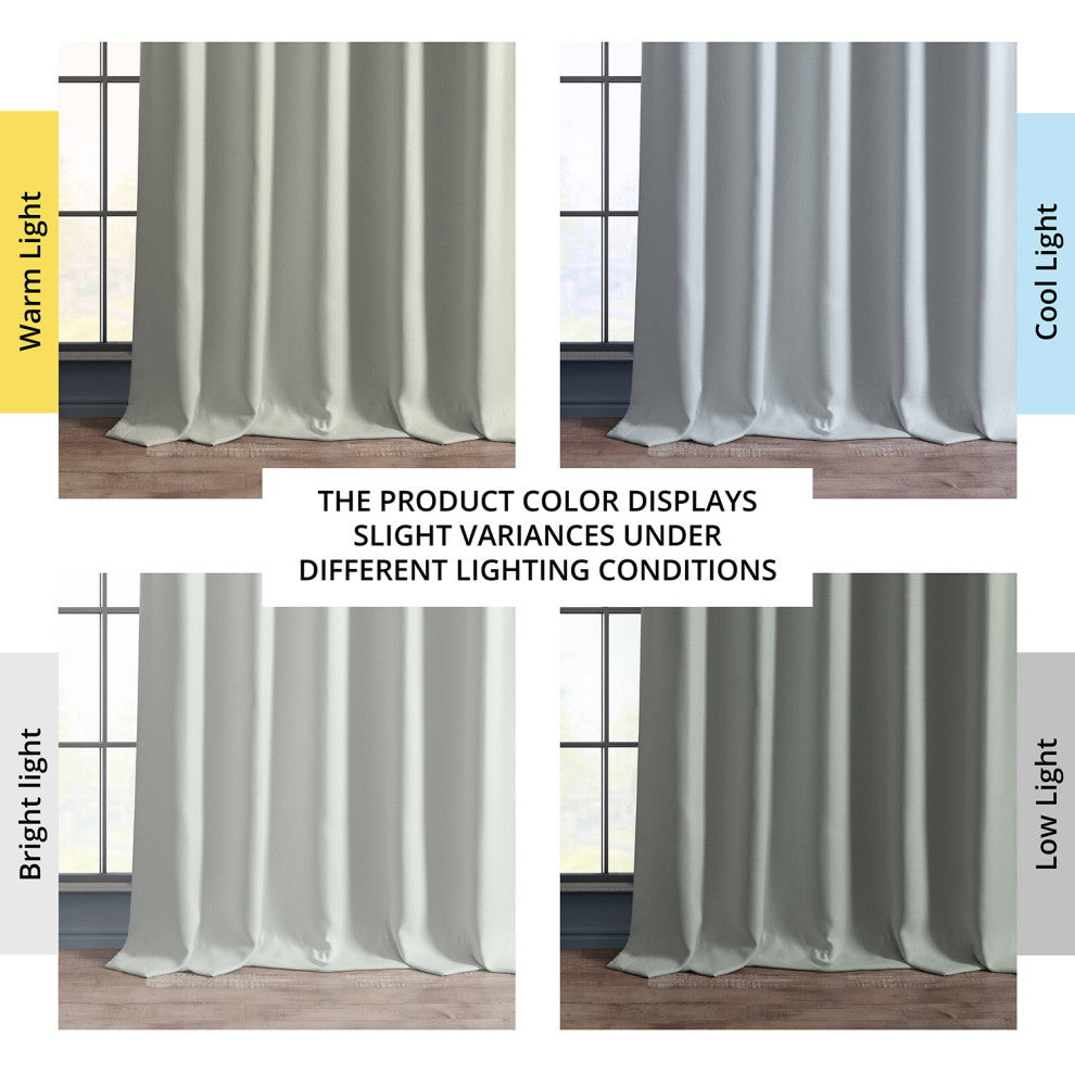 Faux Linen Darkening Curtain Single Panel, Oyster, 50"x96"