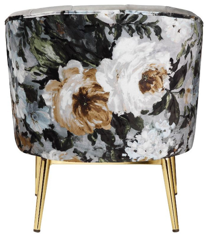 Acme Colla Accent Chair Gray Velvet and Gold