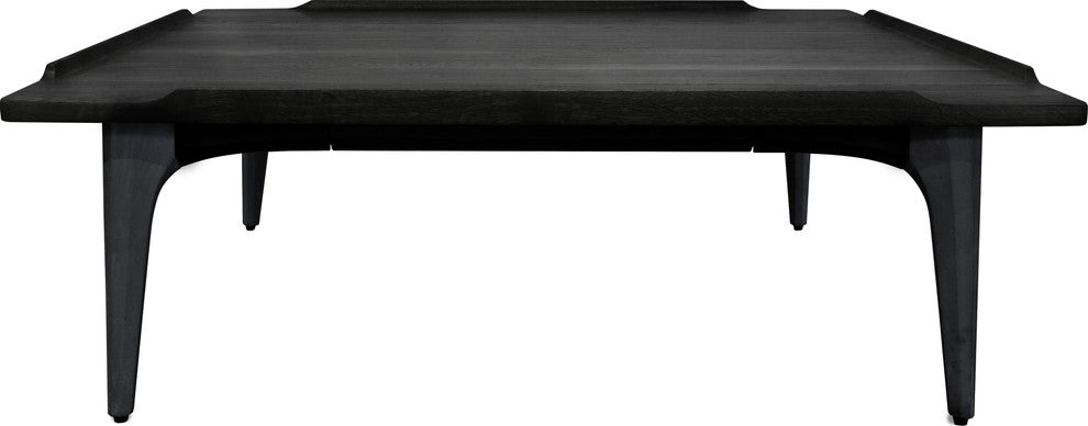 Salk 48" Coffee Table in Charred Oak and Black Concrete Base