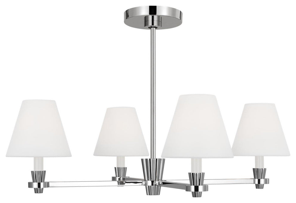 Paisley Medium Chandelier, Polished Nickel