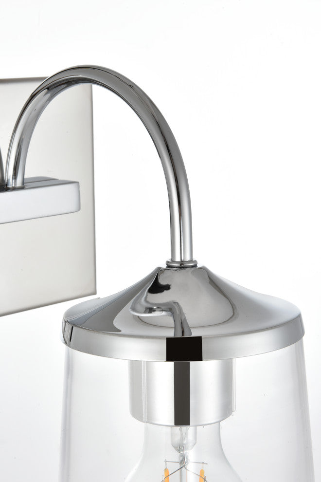 1 Light Chrome And Clear Bath Sconce