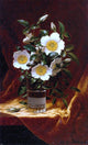 Martin Johnson Heade Cherokee Roses in a Glass Premium Canvas Print