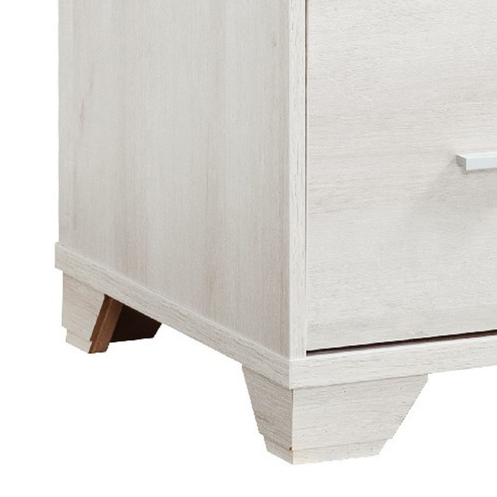 Benzara BM273004 31" File Cabinet Printer Stand Table With 2 Drawers, Oak White