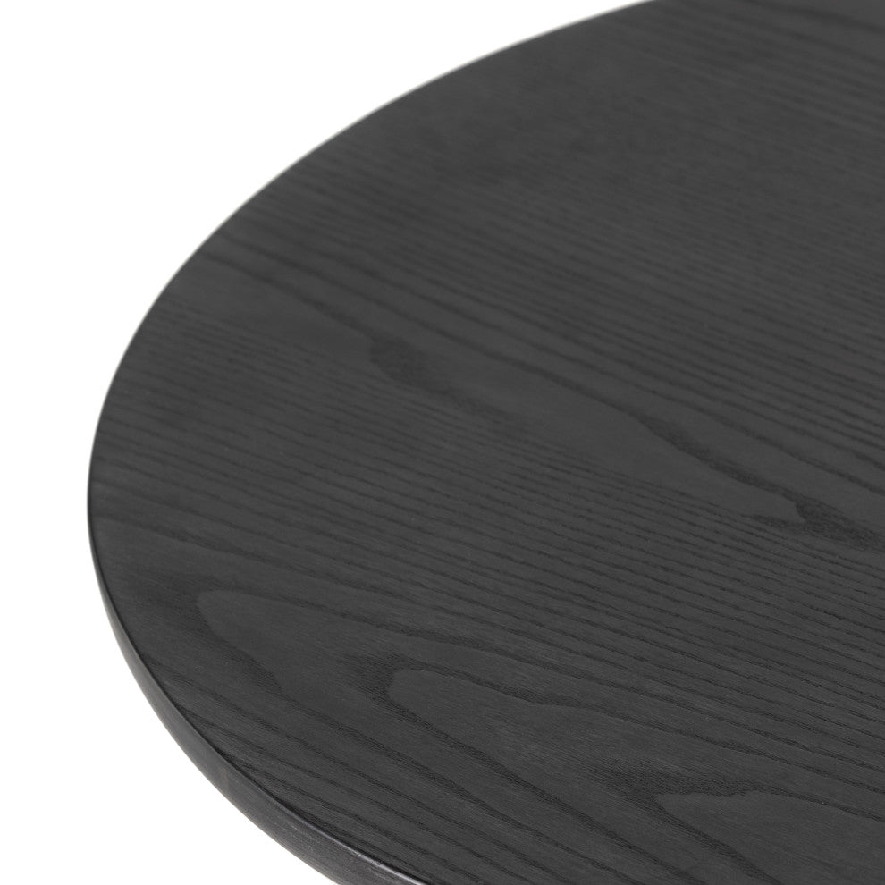 Merla Wood End Table, Tall, Black Wash Ash