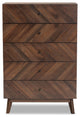 Hugo Mid-Century 5-Drawer Chest, Walnut Brown
