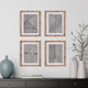Achromatic Linear Petite Prints, Set of 4