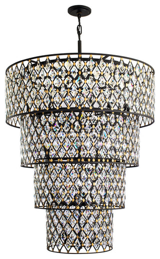Windsor 21 Light Chandelier in Carbon/Havana Gold