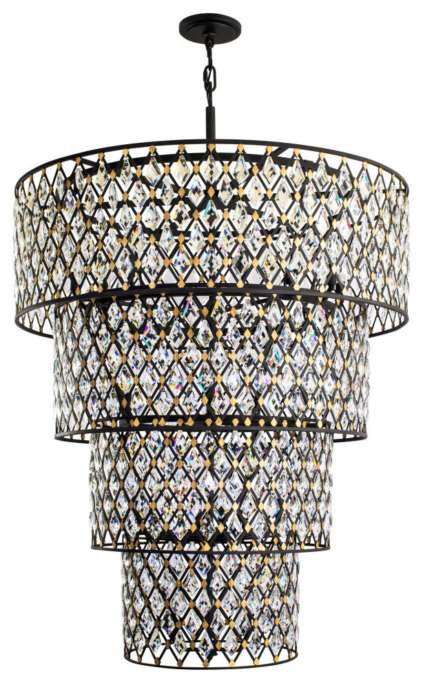 Windsor 21 Light Chandelier in Carbon/Havana Gold
