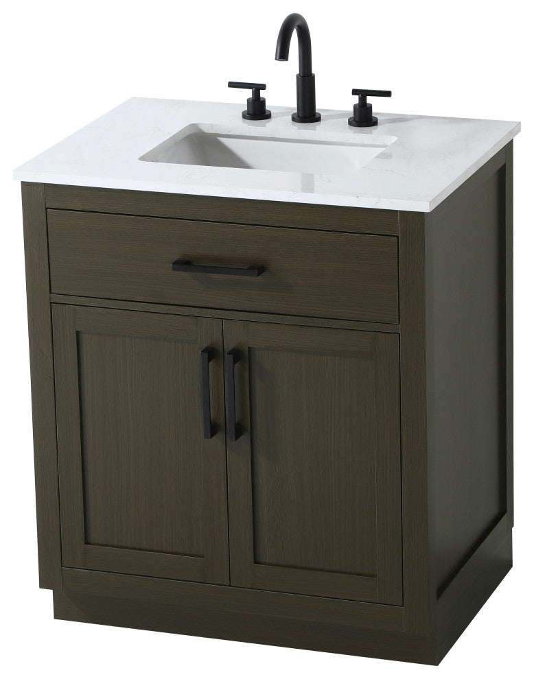 Home Living 30" Single Bathroom Vanity, Mocha Brown