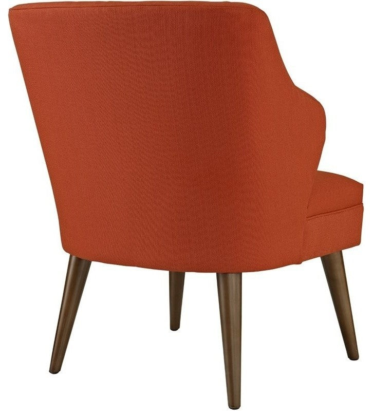 Modern Atomic Red Swell Upholstered Fabric Armchair