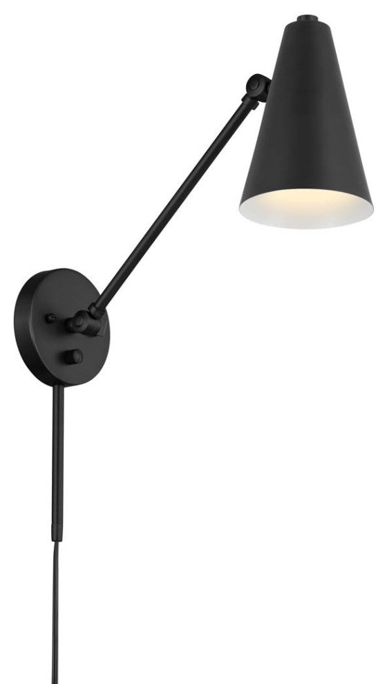 Sylvia 1 Light Wall Sconce, Black