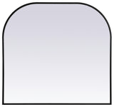 Metal Frame Arch Mirror 36X34 Inch, Black