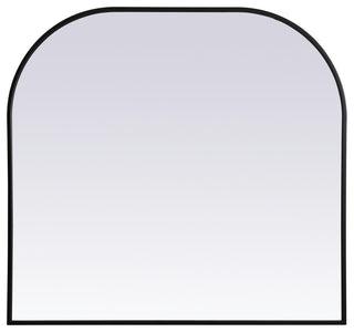 Metal Frame Arch Mirror 36X34 Inch, Black