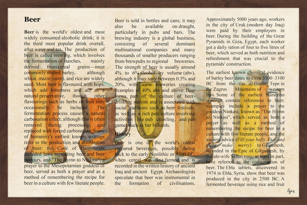 "Pick Your Beer" Framed Painting Print, 30"x20"