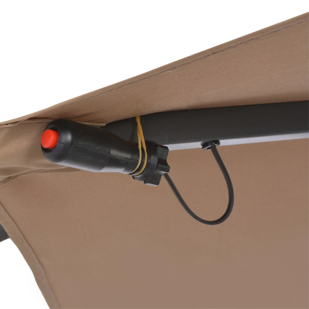 Vidaxl Cantilever Umbrella With Led Lights And Metal Pole 137.8" Taupe