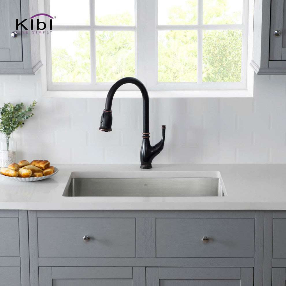 KIBI Handcrafted Undermount Single Bowl 16 gauge Stainless Steel Kitchen Sink, 2