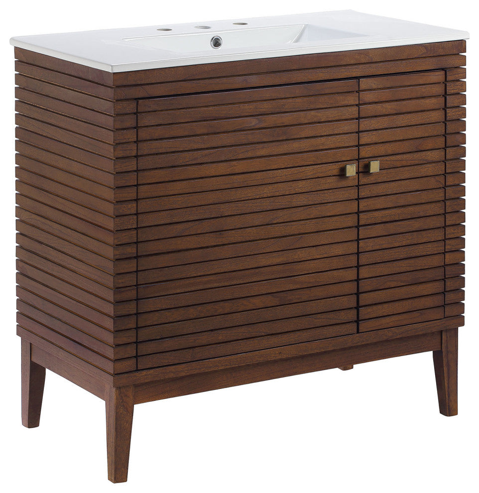 Ledger 36" Bathroom Vanity Walnut White -5115