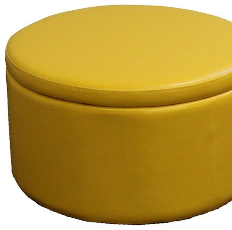 Modern Retro Brights Faux Leather Five Piece Round Ottoman Set