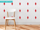 Diamond Fabric Wall Decals, Set of 16, Red