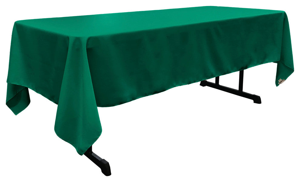 LA Linen Rectangular  Polyester Poplin Tablecloth, Teal, 60"x120"