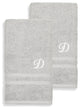 Denzi Hand Towels With Monogrammed Letter, Set of 2, D