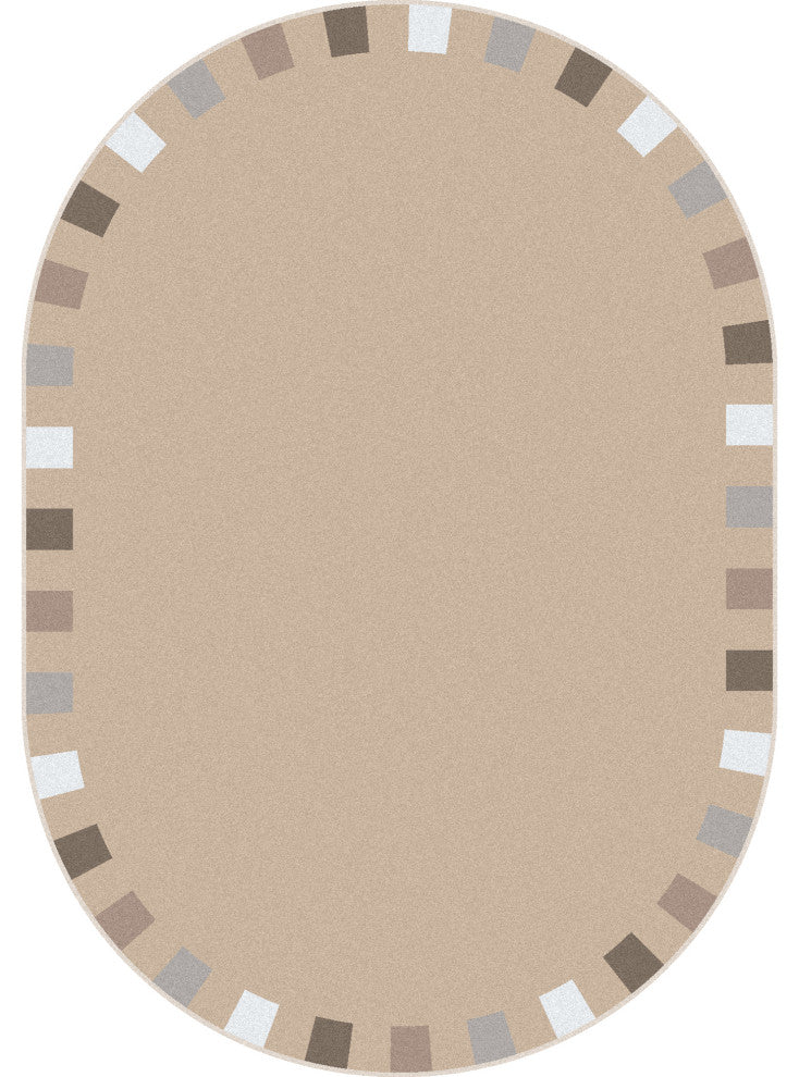 On The Border Rug, Neutral, 7'8"x10'9" Oval