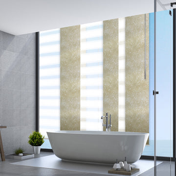 Blanched White-Sage 6-Panel Track Extendable Vertical Blinds 70-130"x94"