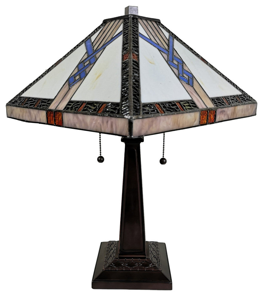 Amora Lighting AM244TL14B Tiffany-style Mission Table Lamp 23 Inches Tall