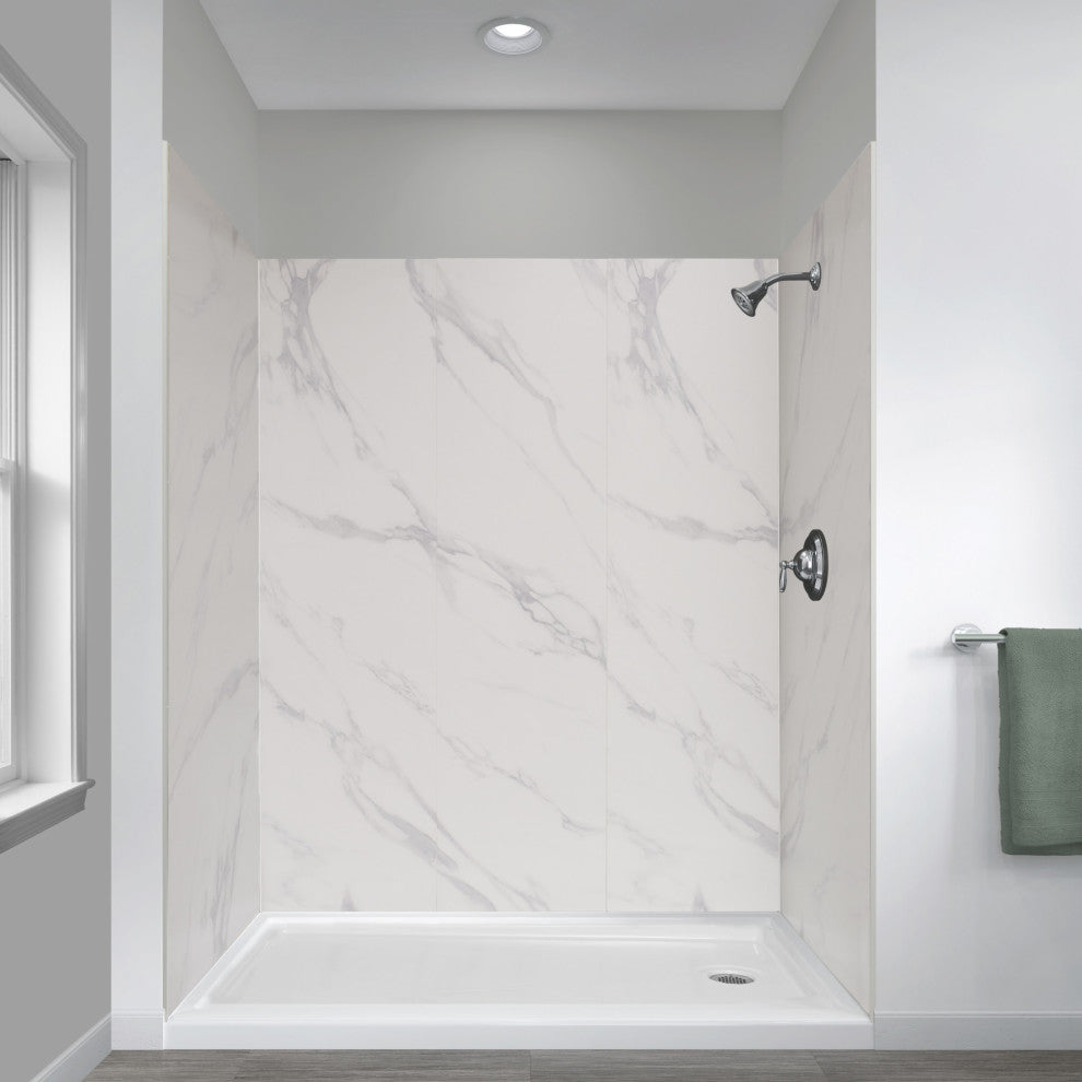 Miseno MSW786032 ReadySet 60" X 32" X 78" Five Panel Alcove - Carrara White