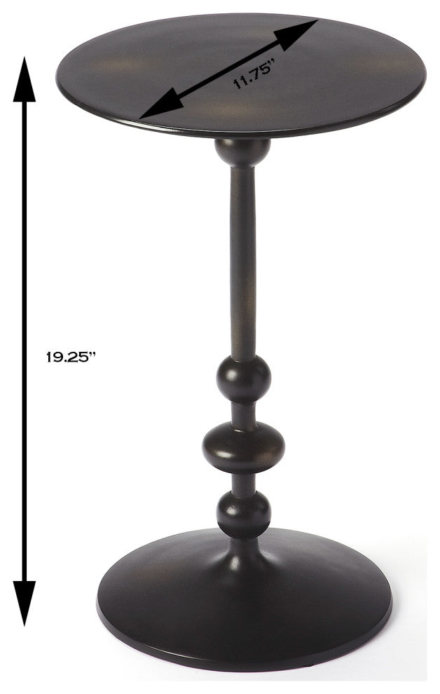 Butler Zora Black Iron Pedestal End Table
