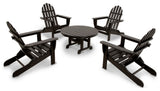 Ivy Terrace Classics 5-Piece Folding Adirondack Conversation Set, Black