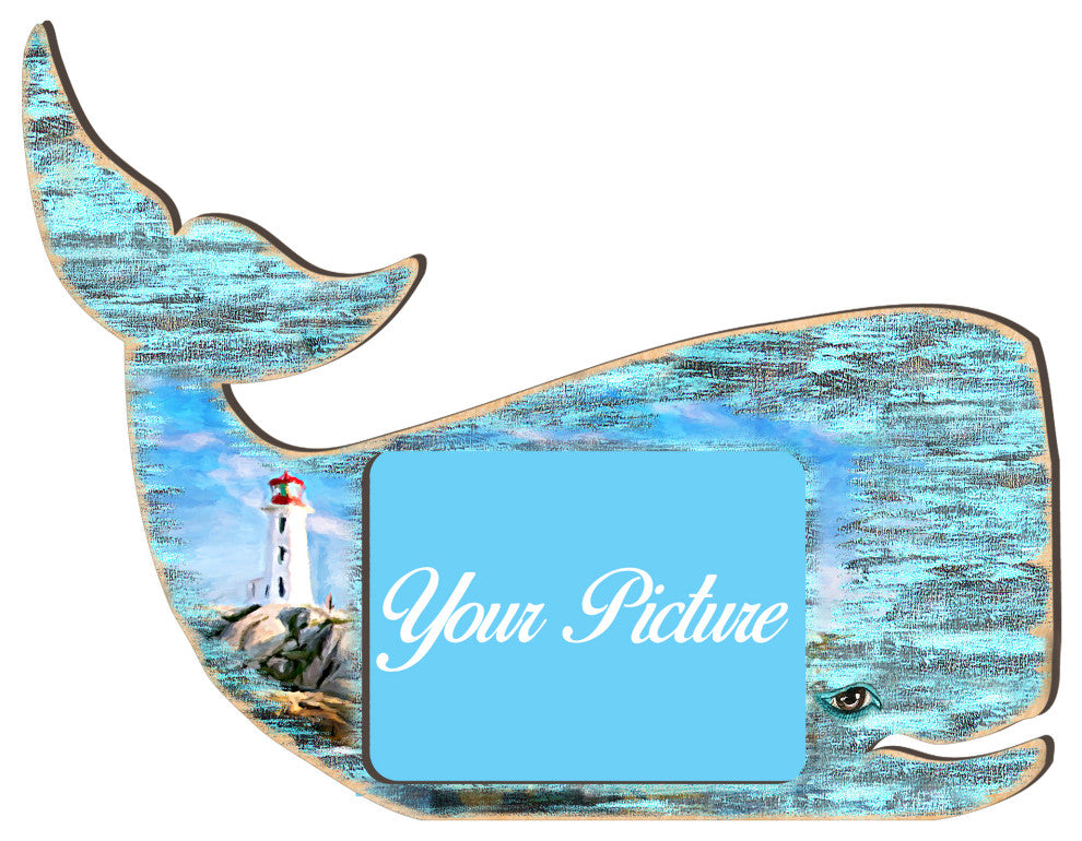 Whale Picture Frame Ornament set of 2