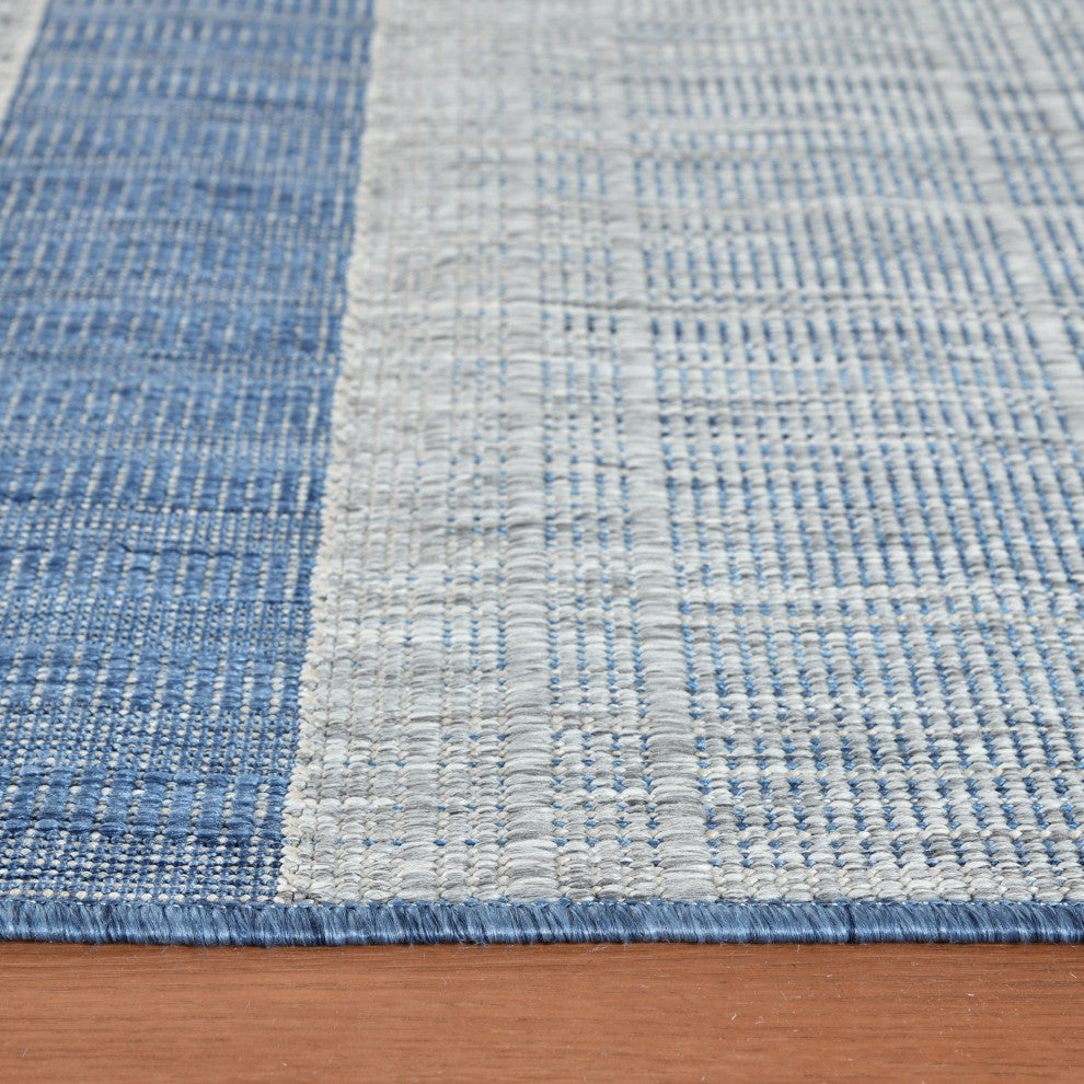 Maryland Blessy Indoor/Outdoor Area Rug, Blue, 4' x 6', Striped