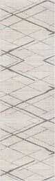 2"x20" Gray Modern Abstract Pattern Runner Rug
